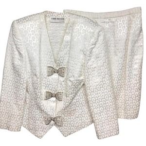 CAROL MIGNON JACQUARD COTTON SKIRT SUIT 10